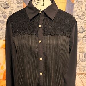Elegant Black Button-Up Blouse